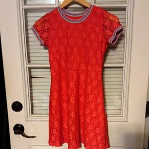 Wonder Nation Red Lace Short Sleeve Dress